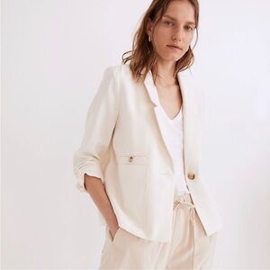 Madewell Cream linen blend Women's blazer